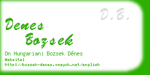 denes bozsek business card