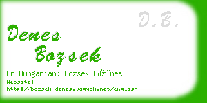 denes bozsek business card